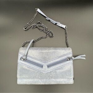 Botkier Trigger Indigo Large Leather Crossbody Purse Clutch Wallet On A Chain